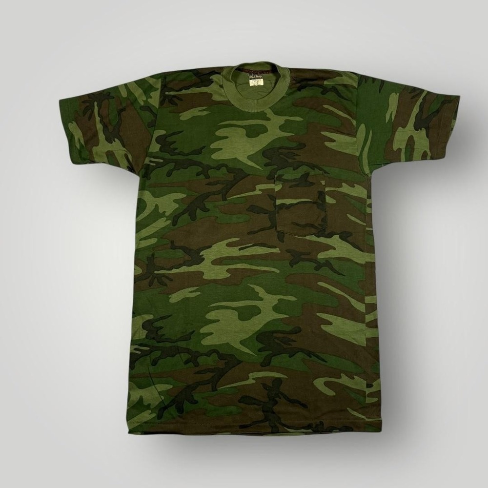 Vintage Black Sheep Shirt Mens Large Green Camo Pocket Crewneck Military 80s‎ SS